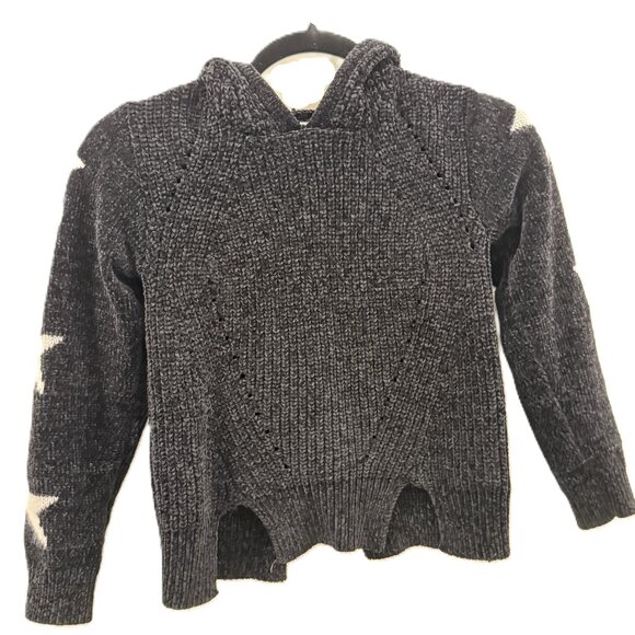 Vintage Havana Girls Black With White Stars Hoodie Wool Blend Long Sleeves L - Picture 1 of 5